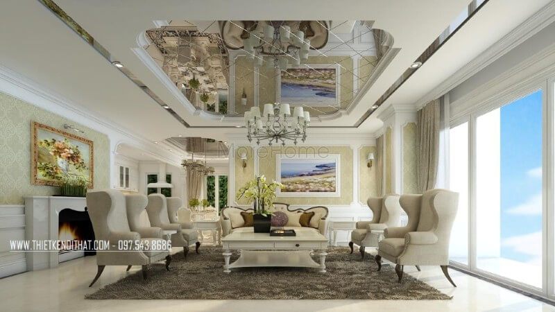Mẫu bàn trà tân cổ điển khung gỗ tự nhiên, phần mặt bàn được kiến trúc sư lựa chọn đá nhân tạo cao cấp để lại ấn tượng sâu sắc cho bất kì ai khi bước chân vào ngôi nhà của bạn