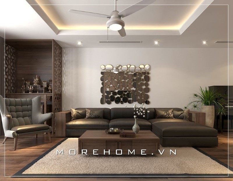 Bộ ghế sofa được thiết kế mang phong cách hiện đại giúp không gian trở nên gần gũi và thân thiện hơn.